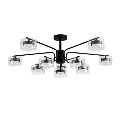 8349/10C COMFI LN26 232 черный/прозрачный, металл/стекло Светильник потолочный LED GX53 10*7W 220V NATALINA