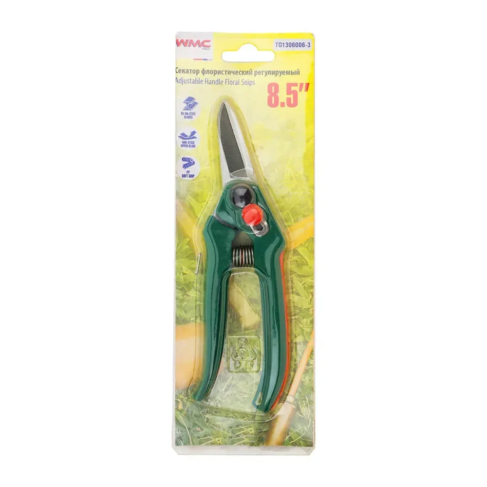 Секатор флористический (L-215мм),в блистере WMC TOOLS WMC-TG1306006-3