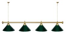 Лампа STARTBILLIARDS 4 пл. (плафоны синие,штанга золотая,фурнитура золото)
