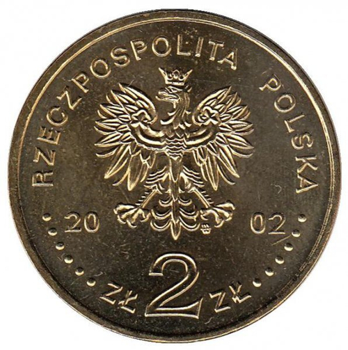 2 злотых 2002 год, Польша. Бронислав Малиновский (1884-1942). Путешественники и исследователи. UNC