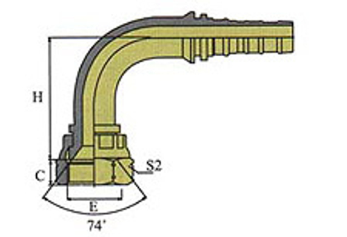 Фитинг DN 25 JIC (Г) 1.5/16 (90) Interlock