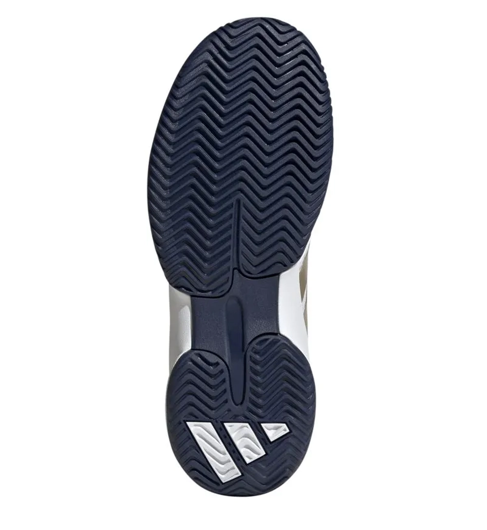 Детские теннисные кроссовки Adidas Barricade K - cloud white/cyber metallic/dark blue