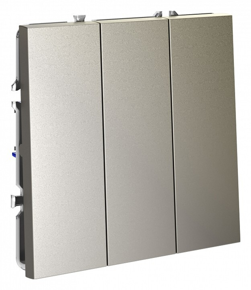 Выключатель трехклавишный без рамки Voltum S70 VLS030104