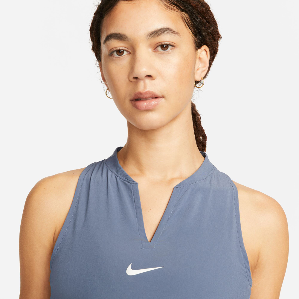 Женская теннисное платье Nike Dri-Fit Advantage Dress Women - Blue Grey