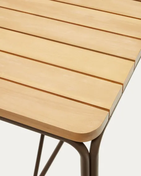 Барный стол Salguer 140x70х96 см, массив акации, коричневая сталь