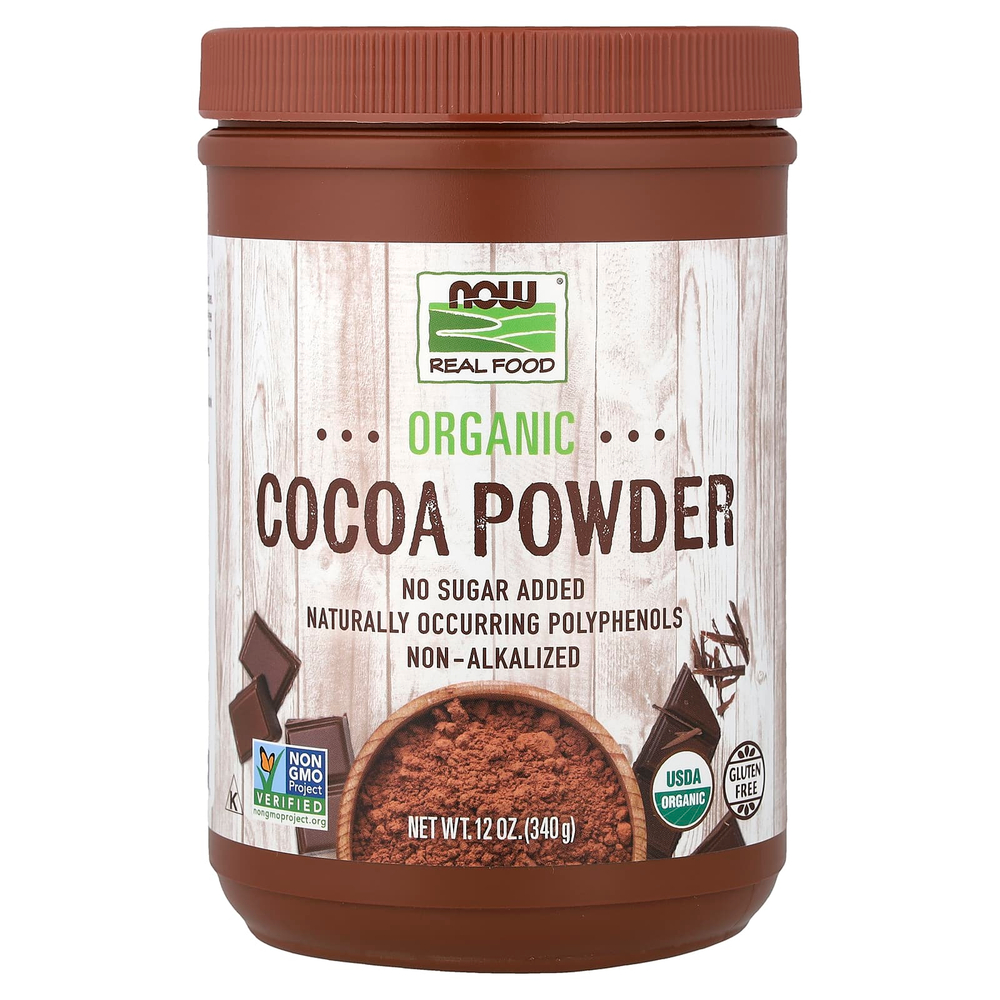 NOW Foods, Real Food, Cocoa Lovers, органический какао-порошок, 340 г (12 унций)