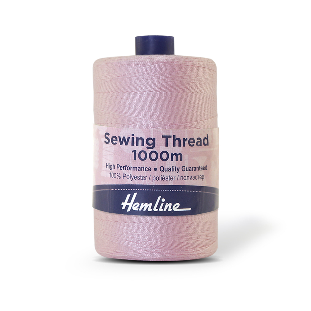 Нить универсальная Hemline для шитья, 100% полиэстер, цвет розовый, 1000 м (10013160/100123/3009177