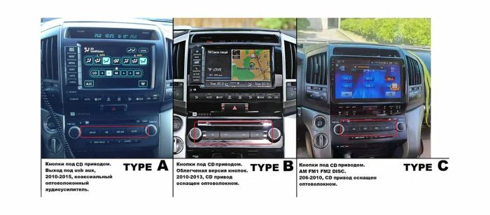Магнитола для Toyota Land Cruiser 200 2007-2015 (рамка 10, климат на ШГУ) - Kuberg QLed+2K, Android 14, TS105, Быстрейшая, CarPlay, SIM-слот