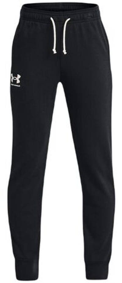 Штаны для мальчика теннисные Under Armour Boys' UA Rival Terry Joggers - black/onyx white