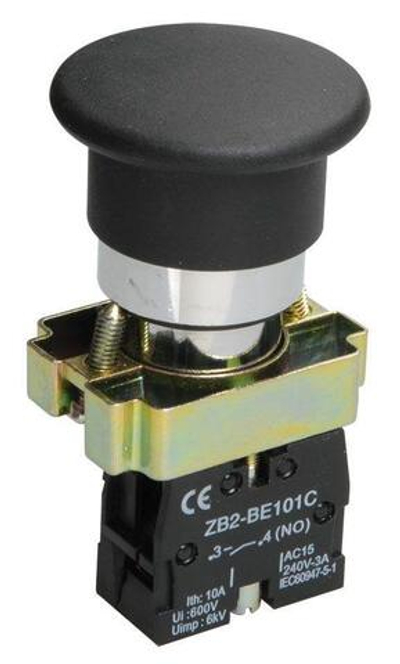 Кнопка управления "Грибок" LAY5-BC21 1з черн. IEK BBG70-BC-K02