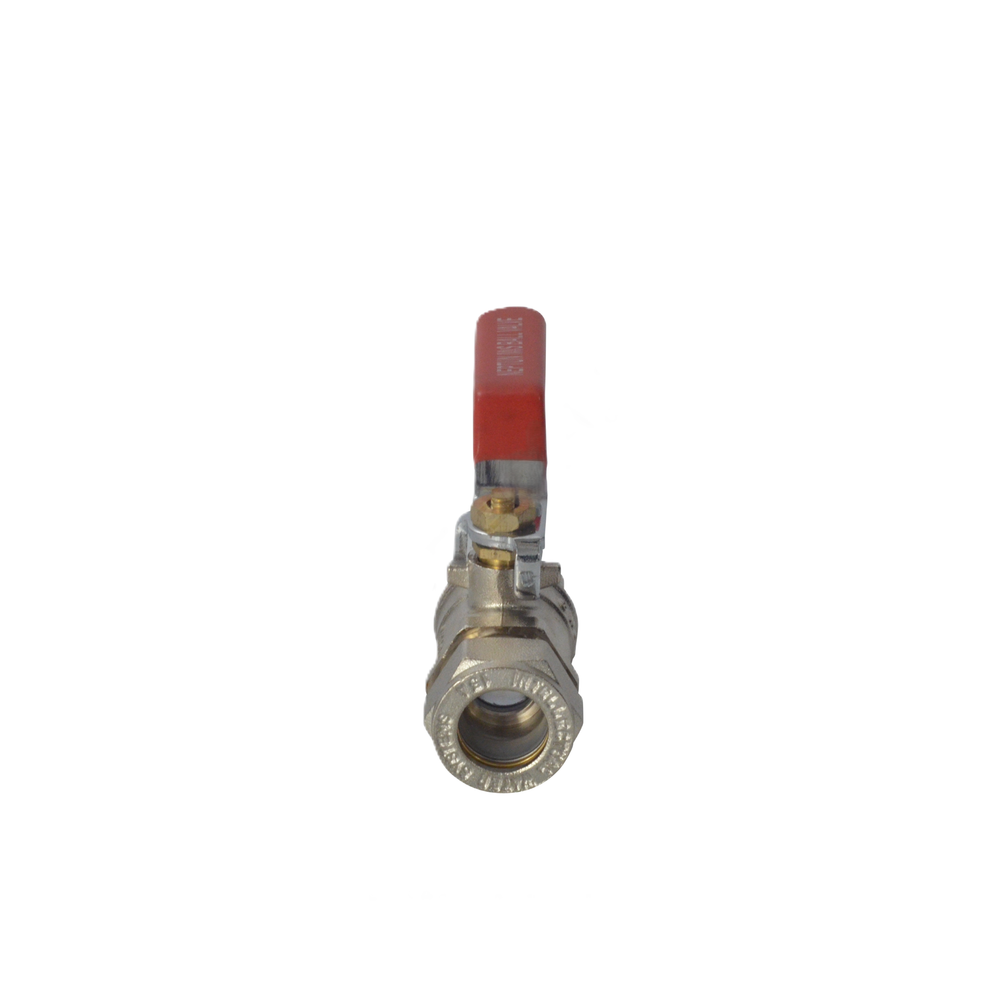 Кран шаровой латунь Ду 15х1/2" Ру50 ВР/обжим рычаг красный STAHLMANN SVLF1501/2NEF