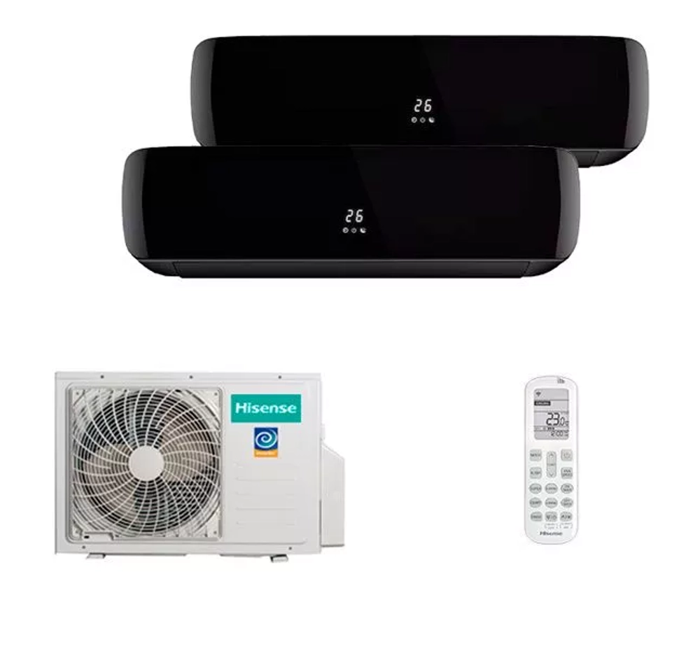 Мульти сплит-система Hisense на 2 комнаты (20+35 кв.м.) Black