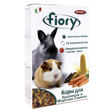Fiory Conigli e cavie корм для кроликов и морских свинок коробка 850 г