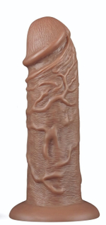 Коричневый фаллоимитатор Cubby dildo - 26,6 см. (Цвет: коричневый)