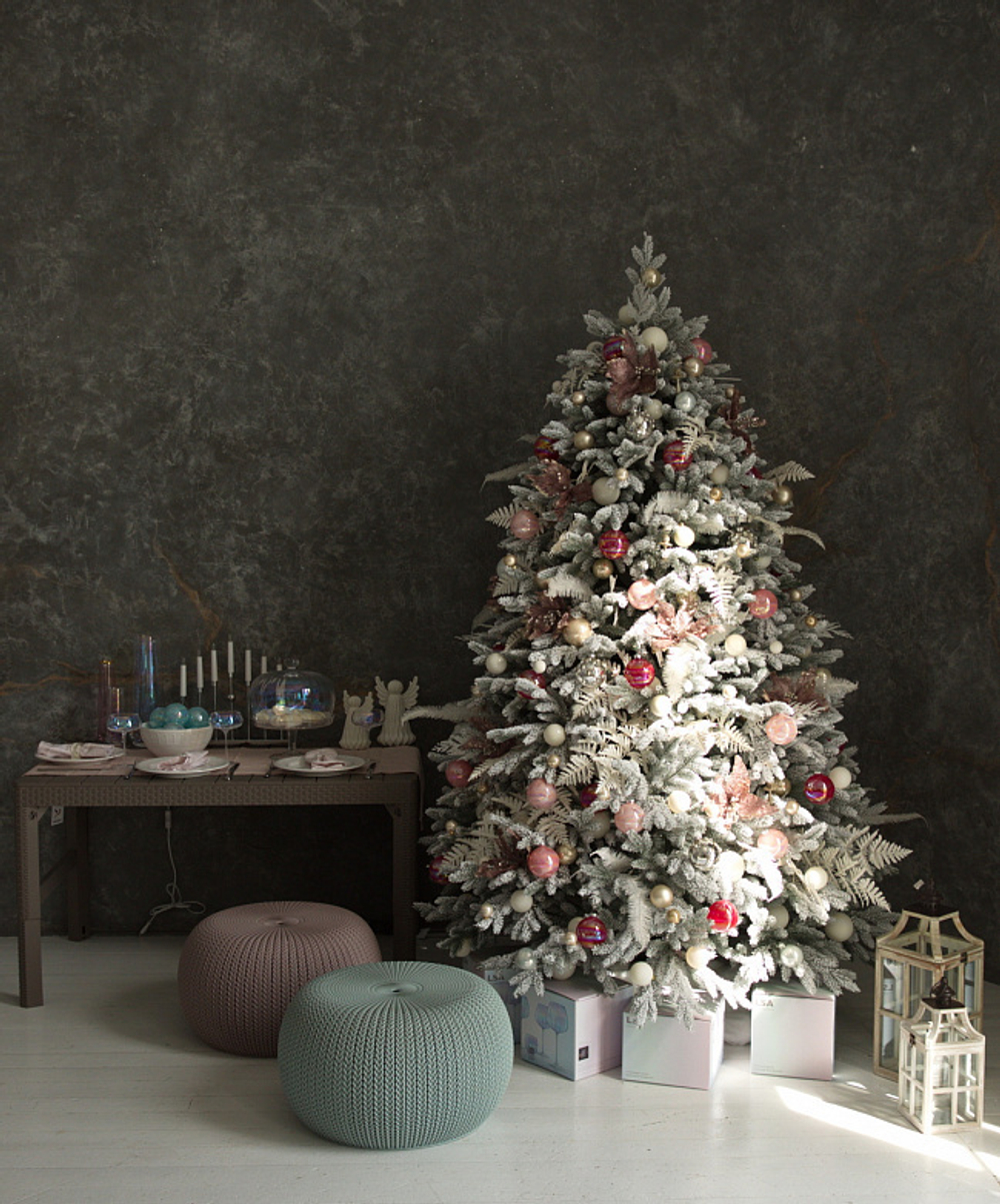 Искусственная елка Байкальская заснеженная 270 см, хвоя: литые ветки