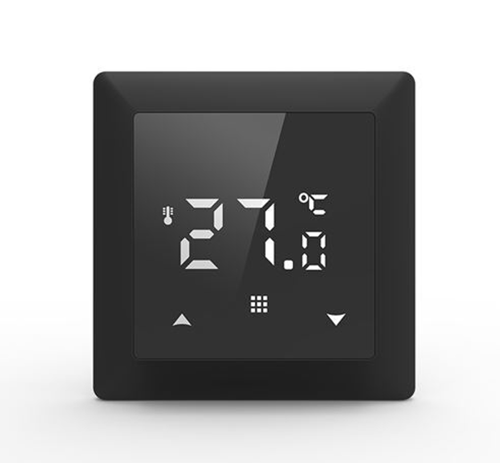 Термостат с датчиком пола, программируемый с Wi-Fi , 16 A, 55*55 мм. черное стекло