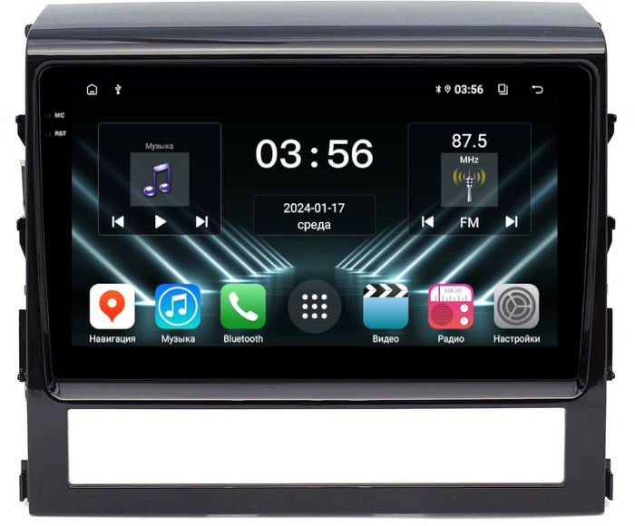 Магнитола для Toyota Land Cruiser 200 2015-2021 (без JBL) - FarCar S280 монитор 9.5" IPS на Android 13, CarPlay