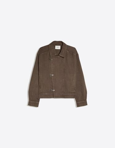Мужская джинсовая куртка с декоративными застёжками - BERSHKA
