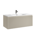 Тумба подвесная SANCOS Сноб Р 1.0 (Snob R 1.0) 995х445х406, c одним ящиком оснащенным доводчиками, Бежевый матовый (Beige Soft), арт.SNR1.0100CE