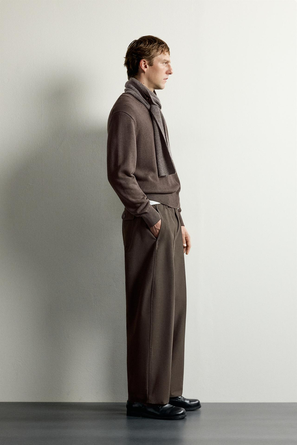 ZARA БРЮКИ BALLOON FIT, КОРИЧНЕВЫЙ