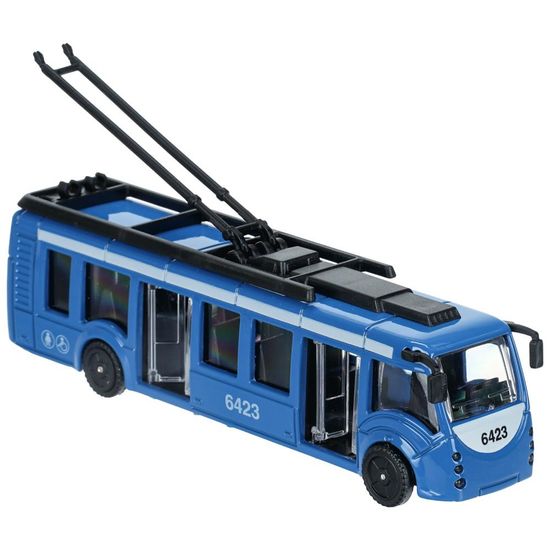 Машина металл ТРОЛЛЕЙБУС новый, 15 см, дв., инерц. в кор. Технопарк