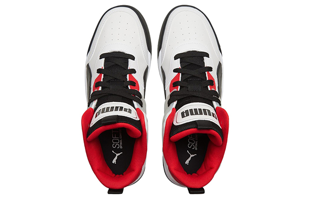 PUMA Backcourt Mid "White Black Red"