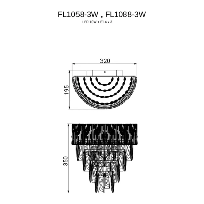 Бра Delight Chrome FL1088-3W, E14х3
