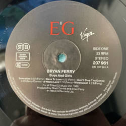 Винтажная виниловая пластинка LP Bryan Ferry Boys And Girls (Германия 1985)