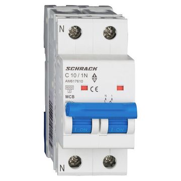 Автоматический выключатель Schrack Technik 1P+N C 10A 6kA Amparo AM617610--