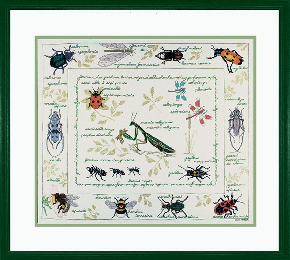 Набор для вышивания нитками Le Bonheur des Dames, Les Insectes (Насекомые), 54х46 см
