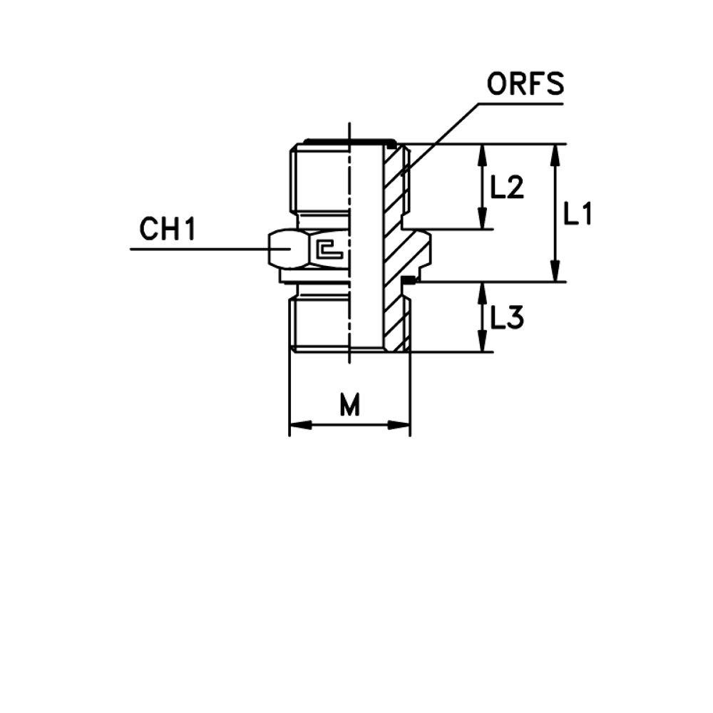 Штуцер FE D08-10 ORFS 11/16 - 12x1.5