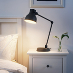 Настольный светильник с беспроводной зарядкой IKEA HEKTAR (ХЕКТАР), Темно-серый, 16 см