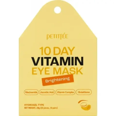 Petitfee 10Day Vitamin Eye Mask Brightening, 20ea, Гидрогелевые осветляющие патчи для глаз