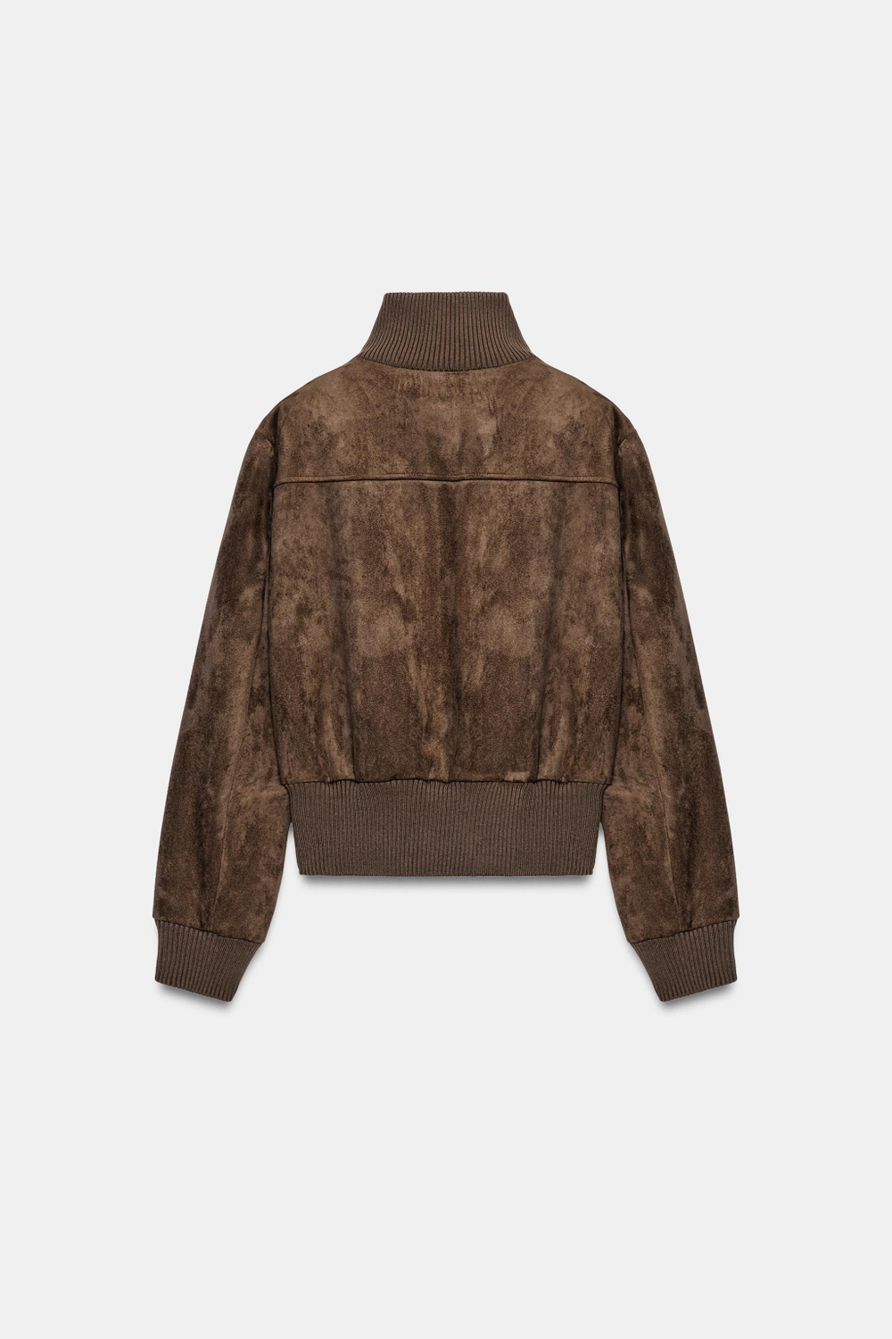 ZARA БОМБЕР ИЗ ИСКУССТВЕННОЙ ЗАМШИ, СВЕТЛО-БЕЖЕВЫЙ