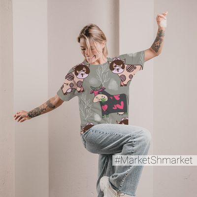 Футболка женская оверсайз с принтом 