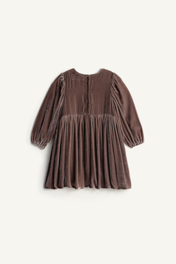 ZARA ПЛАТЬЕ С ВЫШИВКОЙ - LIMITED EDITION, СЕРО-КОРИЧНЕВЫЙ