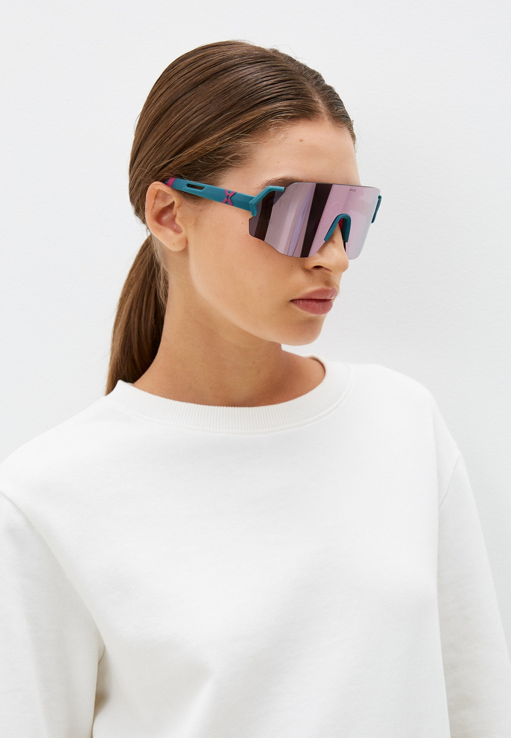 Спортивные очки HILX Savage (L) / Matt Green. Pink / Light Purple Lens