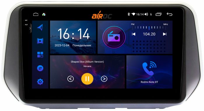 Магнитола для Hyundai Santa Fe 2018-2020 - AIROC 2K RI-2029 Android 12, Быстрая, QLed+2K, CarPlay, SIM-слот