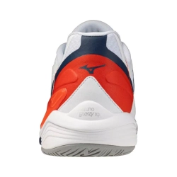 Мужские кроссовки теннисные Mizuno Neo Ace AC - white/insignia blue/orange