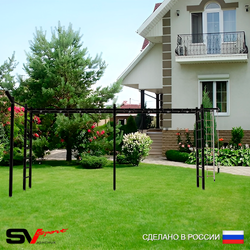 Уличная шведская стенка Sv Sport рукоход х 2 с комплектом турник прямой У50633 (Турник/Кронш бокс/Канат/кольца/лестница)