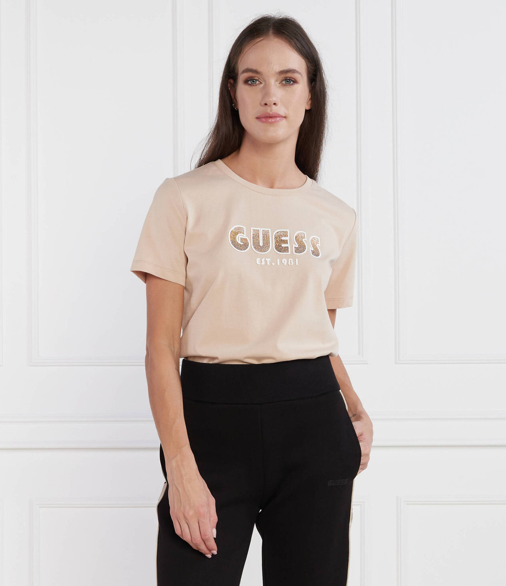Футболка SS CN SHADED LOGO TEE GUESS - бежевый(W3YI39 I3Z14)
