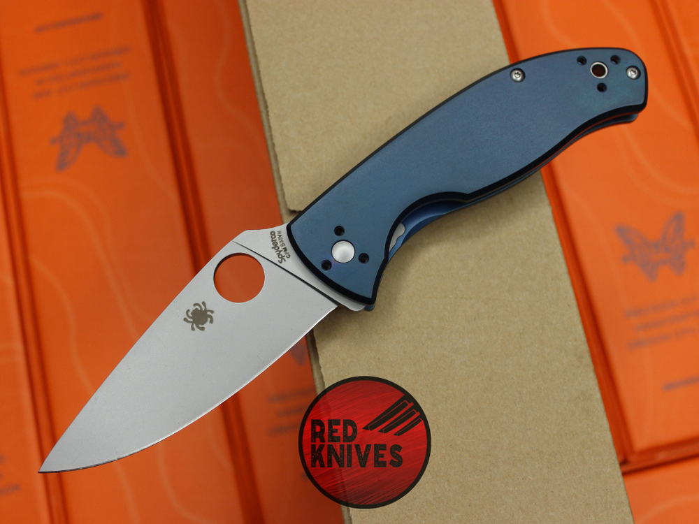 Нож Spyderco Tenacious R.I.L. Blue TitaniumC122TIBL - анодированный синий титан, светлый клинок