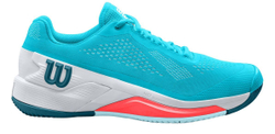 Женские Кроссовки теннисные Wilson Rush Pro 4.0 W - scuba blue/white/fiery coral