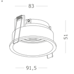 Светильник встраиваемый GU10 1х50W IP20 D91,5xH56 220V Без ламп