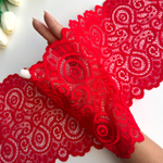 Широкое кружево эластичное 18см, Красный (lace/magn/180)
