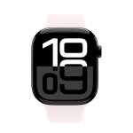 Умные часы Apple Watch Series 10 GPS, 46mm, Jet Black Aluminium Case with Sport Band S/M, Light Blush (Черный)