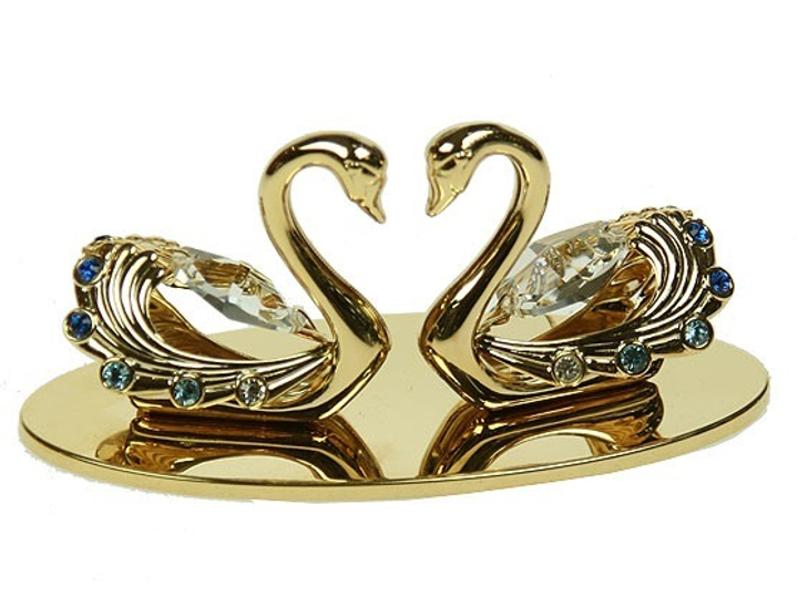 Фигурка декоративная Crystocraft Лебеди с кристаллами Swarovski, 10х5 см
