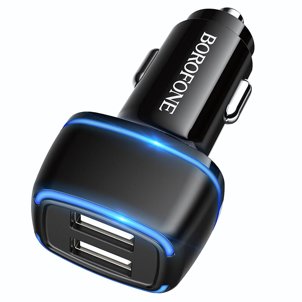 Автомобильное зарядное устройство Borofone BZ14 12W 2.4A 2xUSB Black