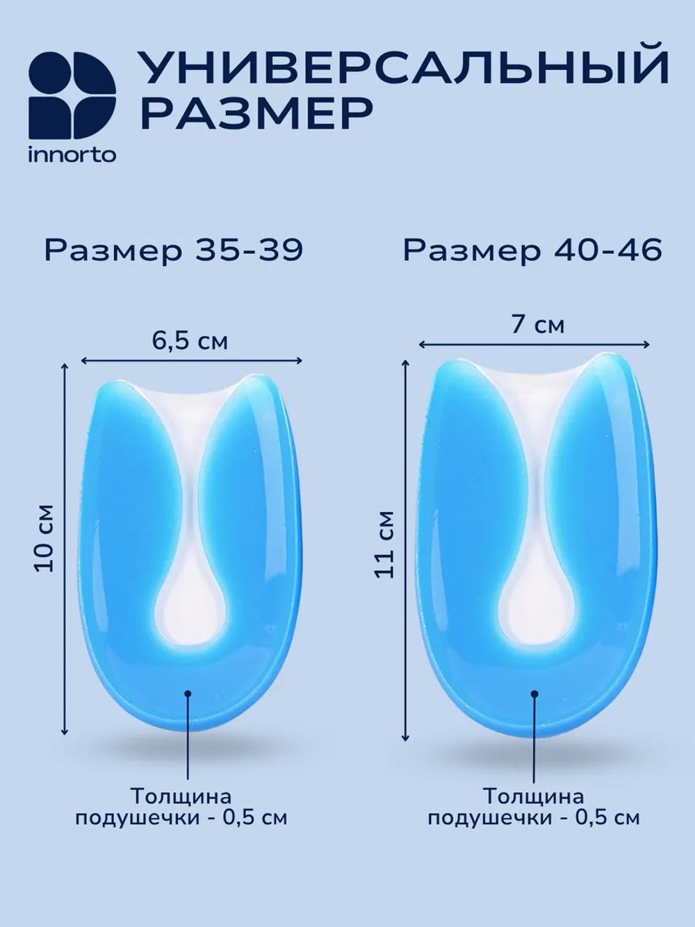 Подпяточники ортопедические силиконовые при пяточной шпоре, пара