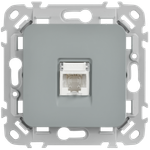 FLITE Розетка компьютерная RJ45 категория 5Е UTP РК5е-1-0-ФлС серый IEK